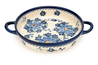 Daisy Surprise Small Round Baker with Handles Polish Pottery