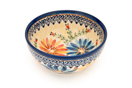 Autumn Burst Dessert Bowl Polish Pottery