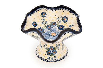 Daisy Surprise Pedestal Candy Bowl Polish Pottery