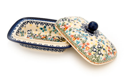 Garden of Eden Butter Tub Polish Pottery