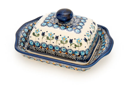Savannah Square Butter Dish Polish Pottery