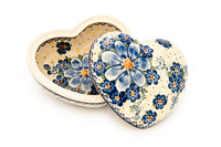 Daisy Surprise Large Heart Box Polish Pottery