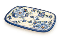 Daisy Surprise Small Rectangular Serving Platter Polish Pottery
