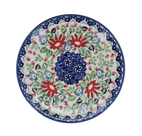Jungle Bouquet Dessert Plate Polish Pottery
