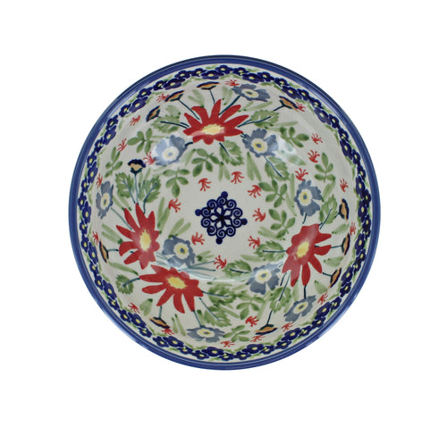 Jungle Bouquet Dessert Bowl Polish Pottery