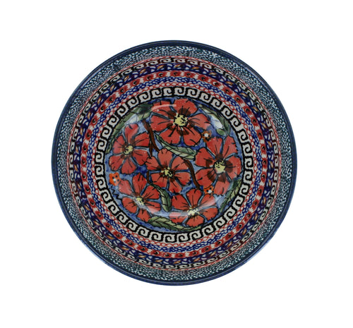 Jungle Flower Dessert Bowl Polish Pottery