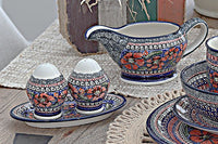 Jungle Flower Gravy Boat Polish Pottery