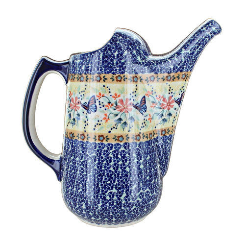 Polish Pottery Blue Butterfly Watering Can