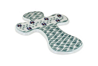 Polish Pottery Sage Floral Cross