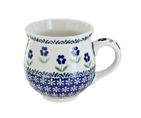 Polish Pottery Blue Daisy Large Bubble Mug