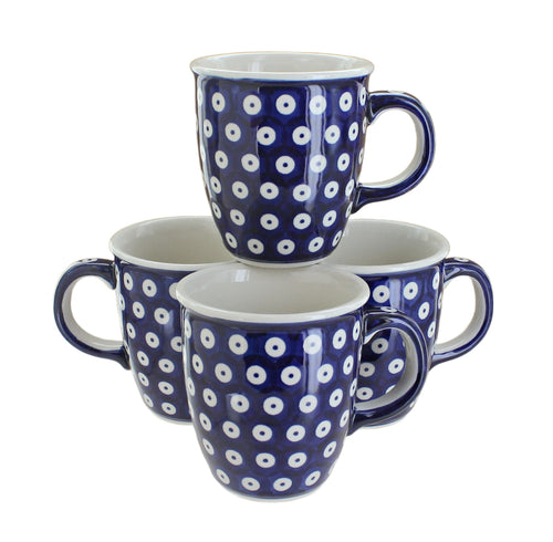 Polish Pottery Dots 4 Piece Mug Set