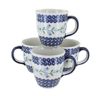 Polish Pottery Tulip 4 Piece Mug Set