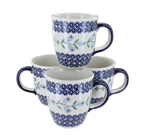 Polish Pottery Tulip 4 Piece Mug Set