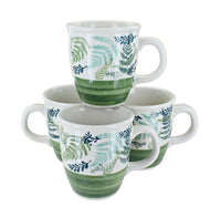 Polish Pottery Floating Fern 4 Piece Mug Set