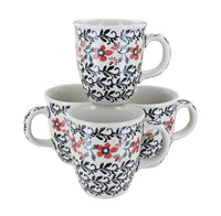 Polish Pottery Scarlett Ivy 4 Piece Mug Set