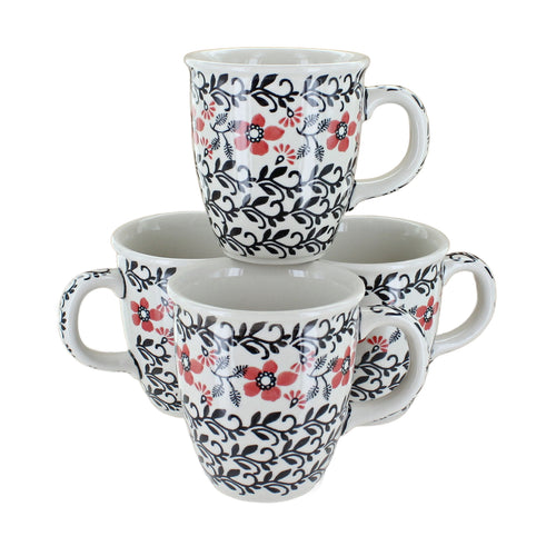 Polish Pottery Scarlett Ivy 4 Piece Mug Set