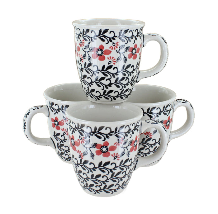 Polish Pottery Scarlett Ivy 4 Piece Mug Set
