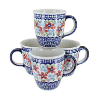 Polish Pottery Red Poppy 4 Piece Mug Set