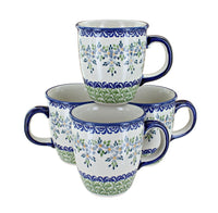 Polish Pottery Summer Vine 4 Piece Mug Set