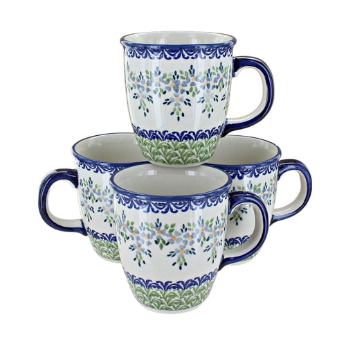 Polish Pottery Summer Vine 4 Piece Mug Set