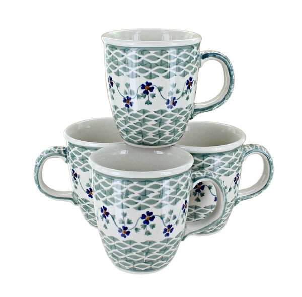 Sage Floral 4 Piece Mug Set
