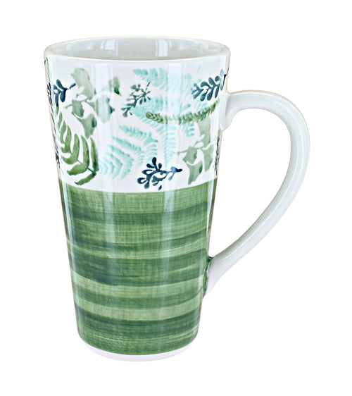 Polish Pottery Floating Fern Large Coffee Mug