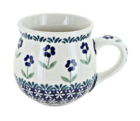 Polish Pottery Blue Daisy Bubble Mug