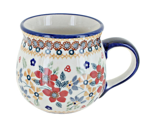Polish Pottery Red Daisy Bubble Mug
