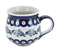 Polish Pottery Blue Violet Bubble Mug