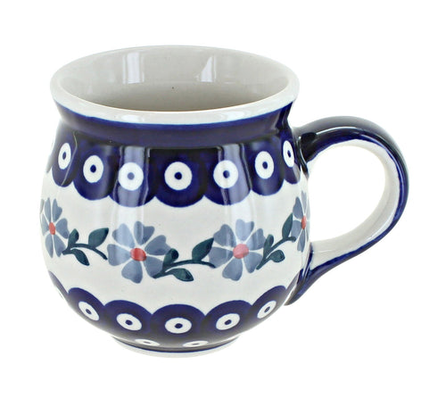 Polish Pottery Blue Violet Bubble Mug