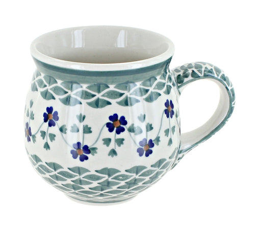 Polish Pottery Sage Floral Bubble Mug