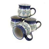 Polish Pottery Summer Vine 4 Piece Bubble Mug Set