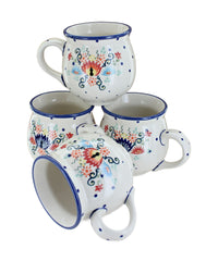 Polish Pottery Desert Flower Bubble Mug Set