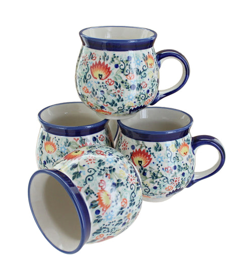 Polish Pottery Desert Oasis Bubble Mug Set