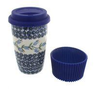 Polish Pottery Tulip Travel Coffee Mug