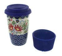 Polish Pottery Jungle Bouquet Travel Coffee Mug