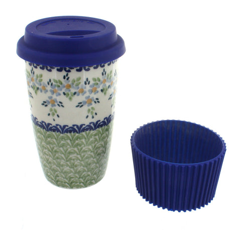 Polish Pottery Summer Vine Travel Coffee Mug