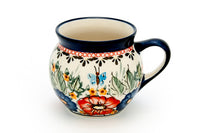 Floral Butterfly Small Bell Shaped Mug Polish Pottery