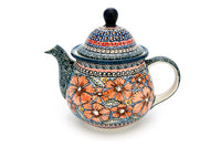Jungle Flower Large Teapot Polish Pottery