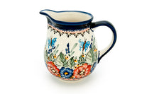 Floral Butterfly Small Pitcher Polish Pottery