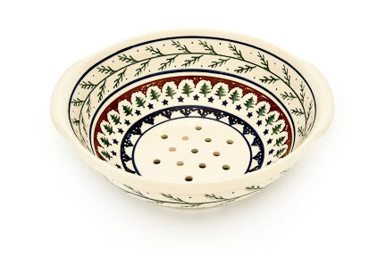 Evergreen Colander Polish Pottery