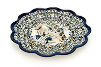 Blue Tulip Egg Plate Polish Pottery