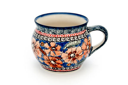 Jungle Flower Bell Shaped Mug Polish Pottery