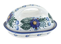 Polish Pottery Forget Me Not Butter Dish