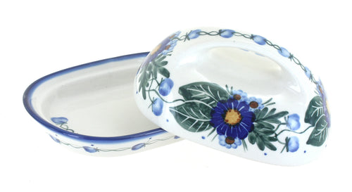 Forget Me Not Butter Dish Polish Pottery