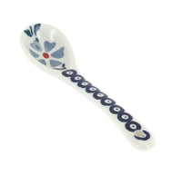 Polish Pottery Blue Violet Sugar Spoon
