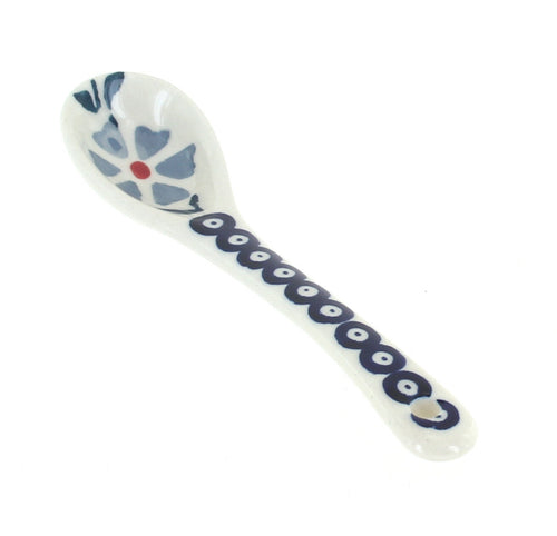 Polish Pottery Blue Violet Sugar Spoon