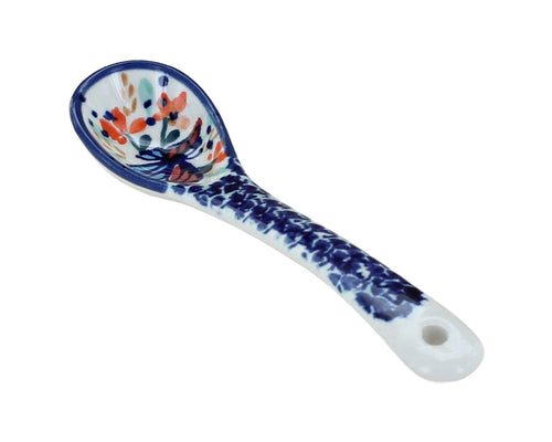 Polish Pottery Blue Butterfly Sugar Spoon