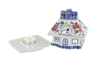 Red Daisy House Luminary Polish Pottery