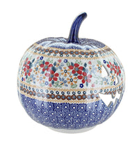 Red Daisy Large Pumpkin Luminary Polish Pottery